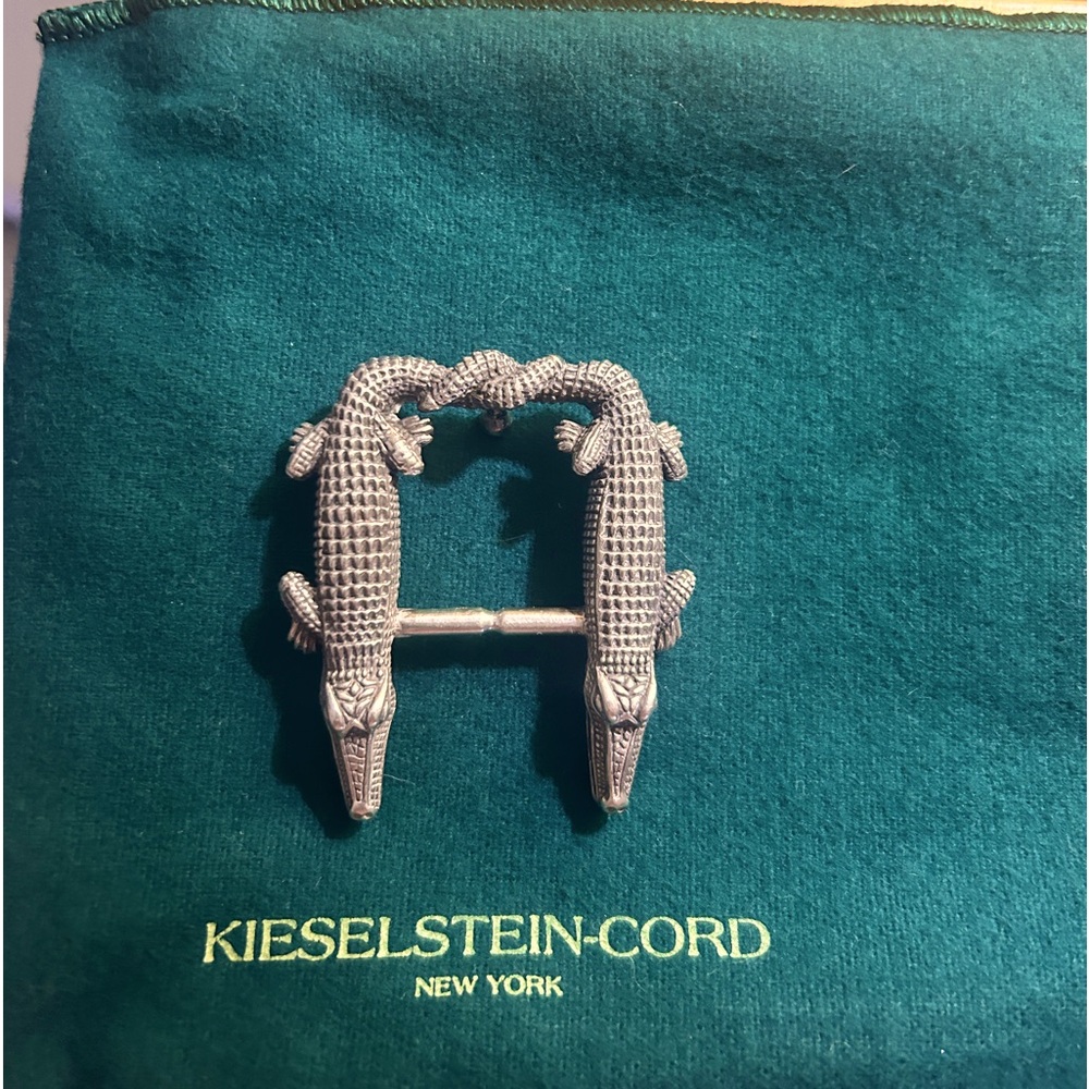 KIESELSTEIN- CORD AUTHENTIC STERLING SILVER STAMPED BELT BUCKLE  1999 RARE
